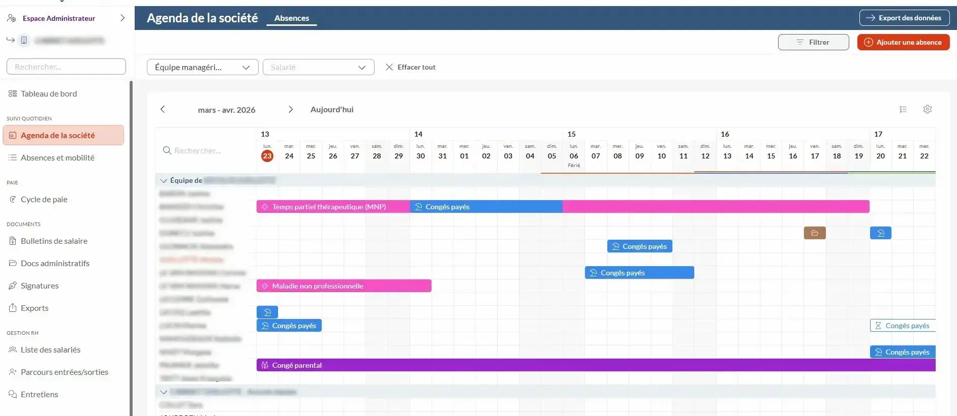 Suivi des absences et organisation de la gestion sociale en entreprise